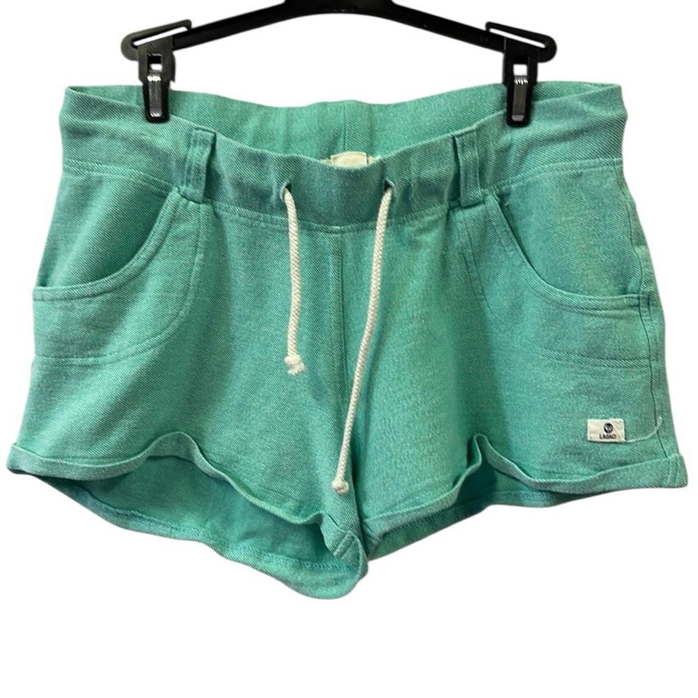 Lagaci Light Green Vacation Resort Wear Drawstring Waist 4 Pocket Shorts Medium